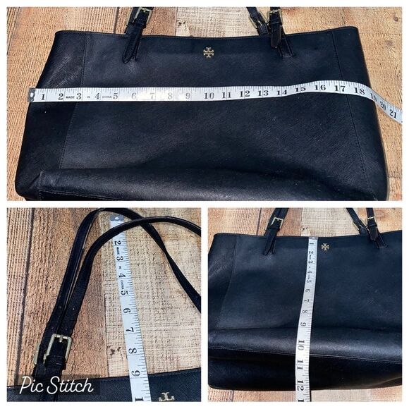 Tory Burch black saffiano Leather Robinson Tote - Picture 7 of 14